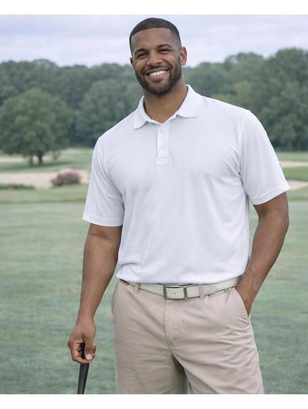 Under Armour White Golf Polo Shirt Loose Heat Gear Mens XXL